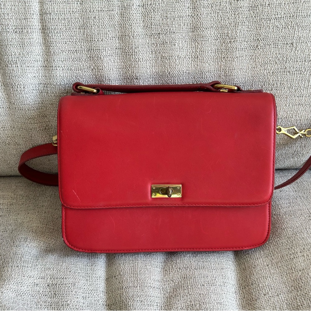 Red J. Crew leather purse